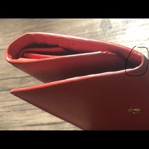 Prada red Saffiano Leather Trifold Wallet